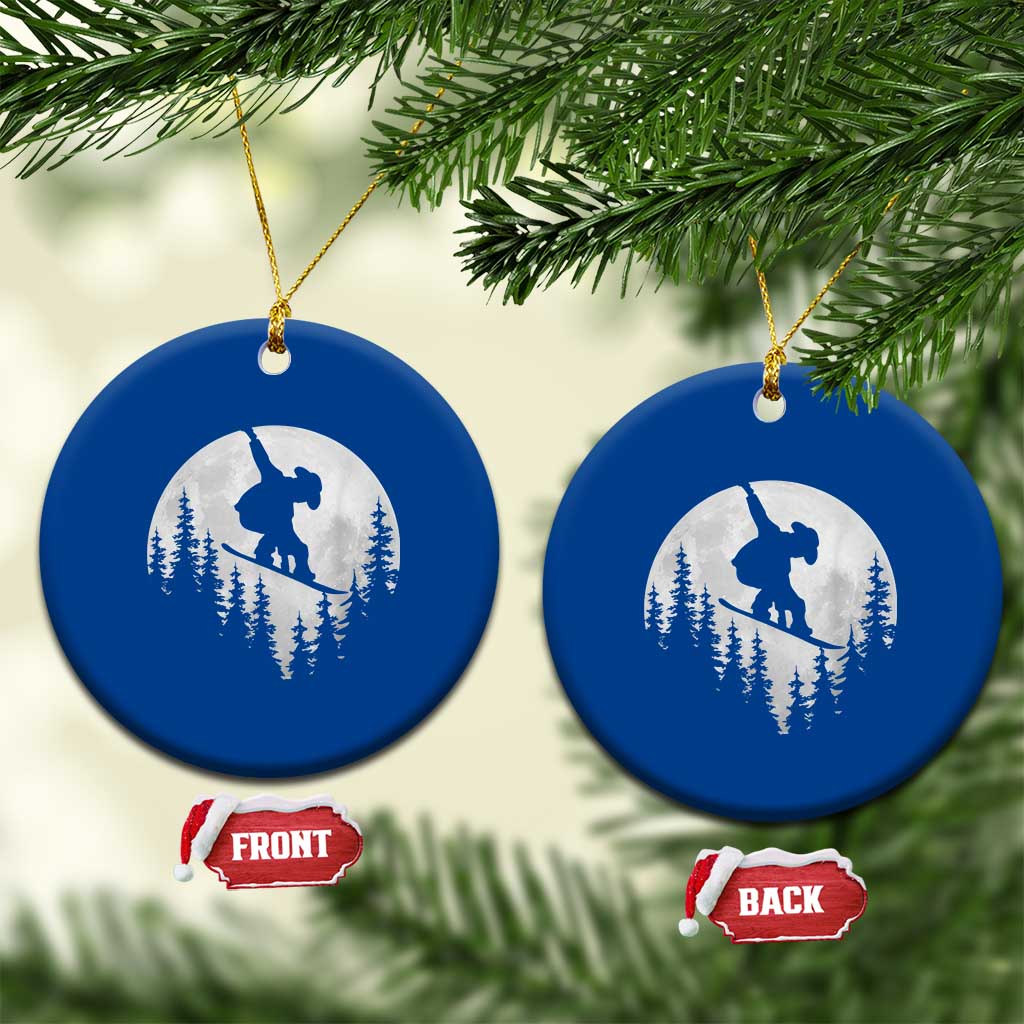 Funny Snowboard Cowboy Moon Snowboarding Winter Sports Ceramic Ornament - Wonder Print Shop