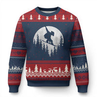 Funny Snowboard Cowboy Moon Snowboarding Winter Sports Ugly Christmas Sweater - Wonder Print Shop