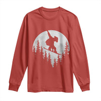 Funny Snowboard Cowboy Moon Snowboarding Winter Sports Long Sleeve Shirt - Wonder Print Shop