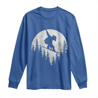 Funny Snowboard Cowboy Moon Snowboarding Winter Sports Long Sleeve Shirt - Wonder Print Shop