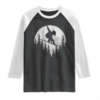 Funny Snowboard Cowboy Moon Snowboarding Winter Sports Raglan Shirt - Wonder Print Shop