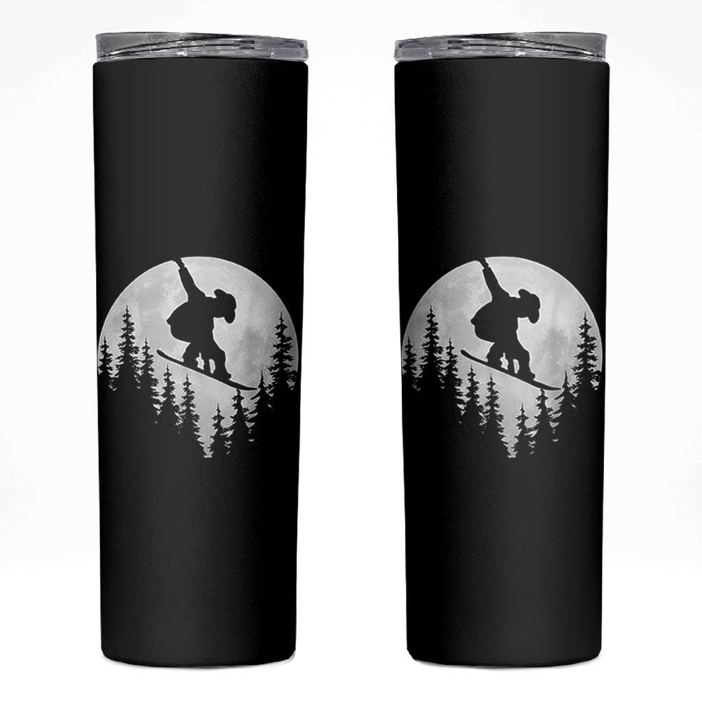 Funny Snowboard Cowboy Moon Snowboarding Winter Sports Skinny Tumbler - Wonder Print Shop