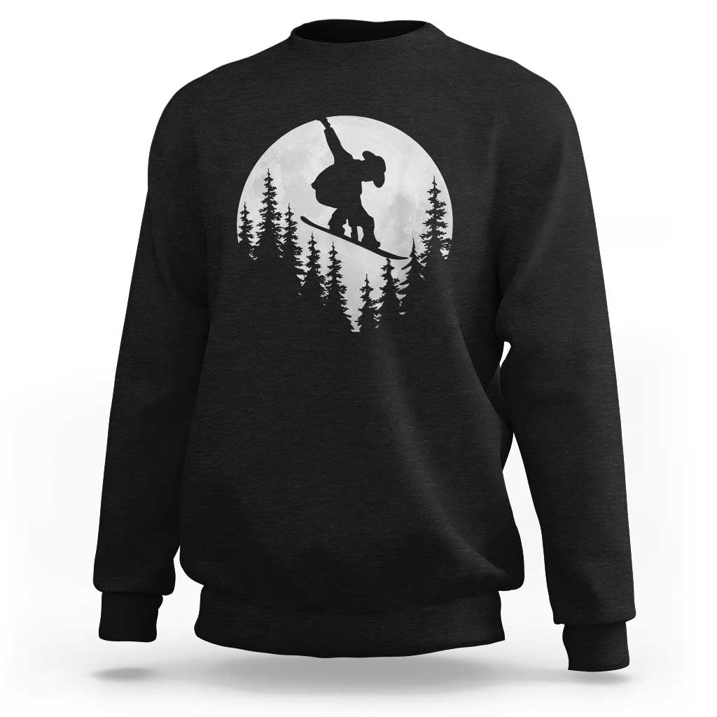 Funny Snowboard Cowboy Moon Snowboarding Winter Sports Sweatshirt - Wonder Print Shop