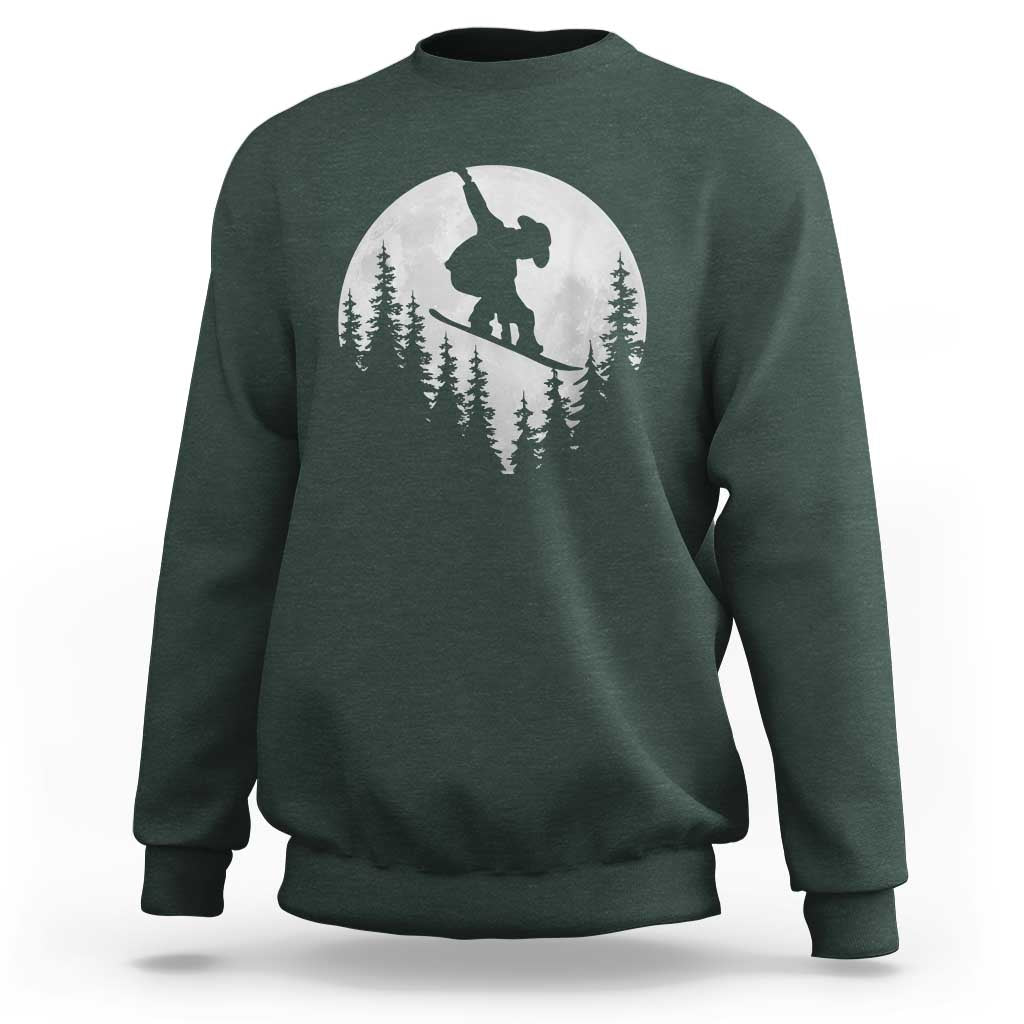 Funny Snowboard Cowboy Moon Snowboarding Winter Sports Sweatshirt - Wonder Print Shop