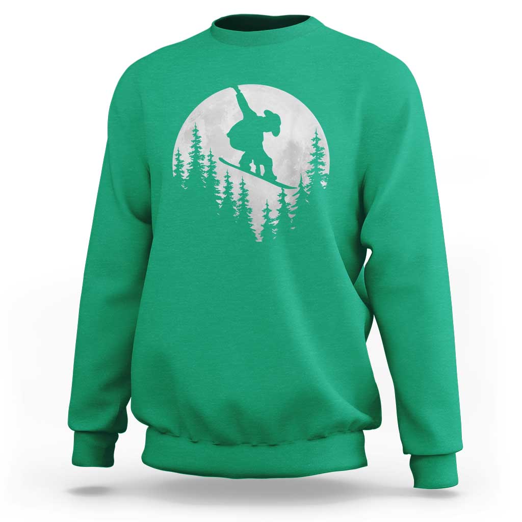 Funny Snowboard Cowboy Moon Snowboarding Winter Sports Sweatshirt - Wonder Print Shop