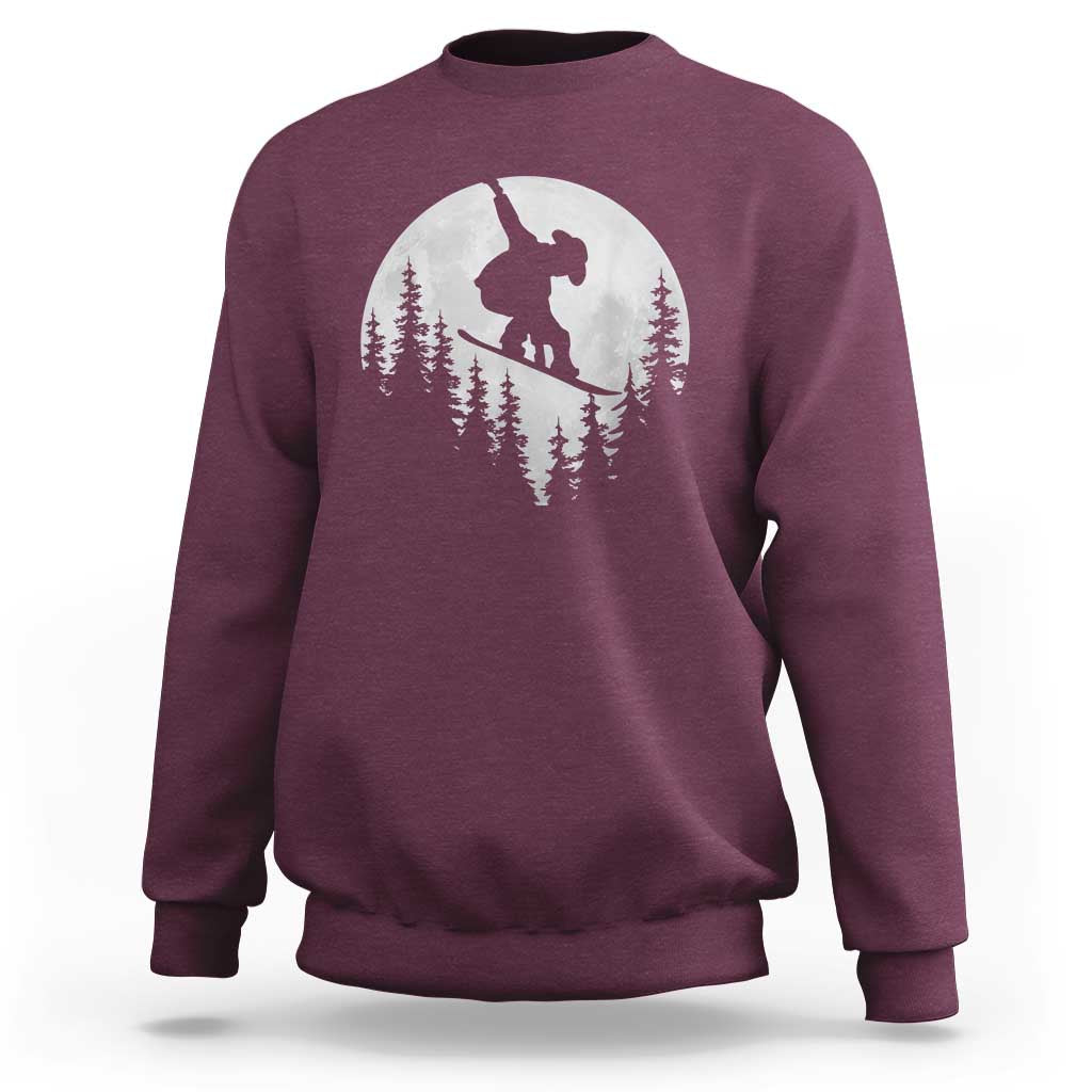 Funny Snowboard Cowboy Moon Snowboarding Winter Sports Sweatshirt - Wonder Print Shop