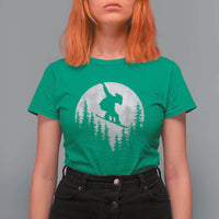 Funny Snowboard Cowboy Moon Snowboarding Winter Sports T Shirt For Women - Wonder Print Shop