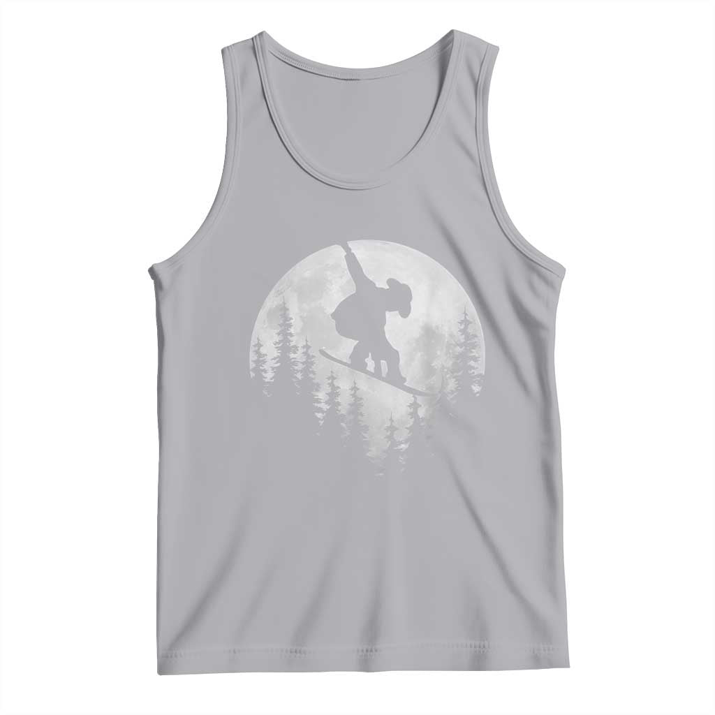 Funny Snowboard Cowboy Moon Snowboarding Winter Sports Tank Top - Wonder Print Shop