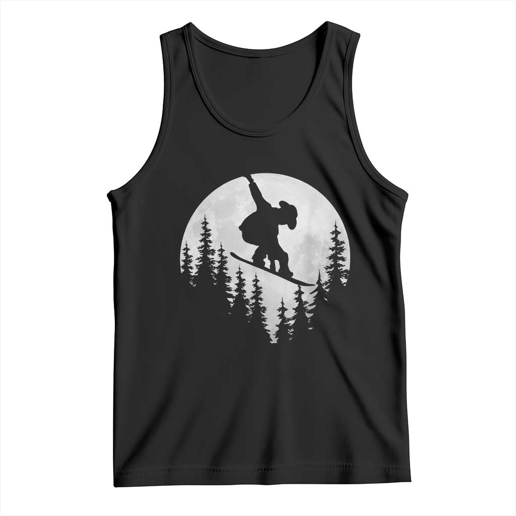 Funny Snowboard Cowboy Moon Snowboarding Winter Sports Tank Top - Wonder Print Shop