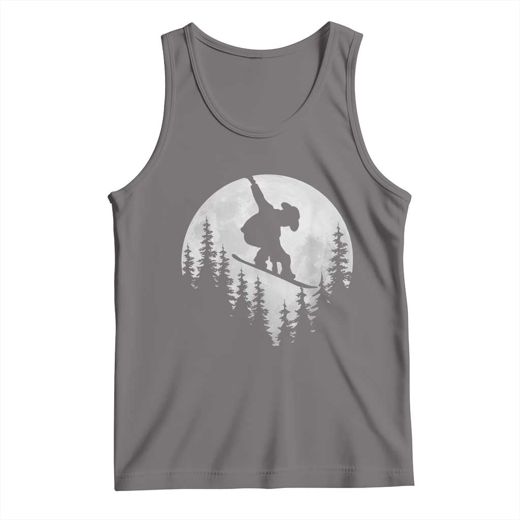 Funny Snowboard Cowboy Moon Snowboarding Winter Sports Tank Top - Wonder Print Shop