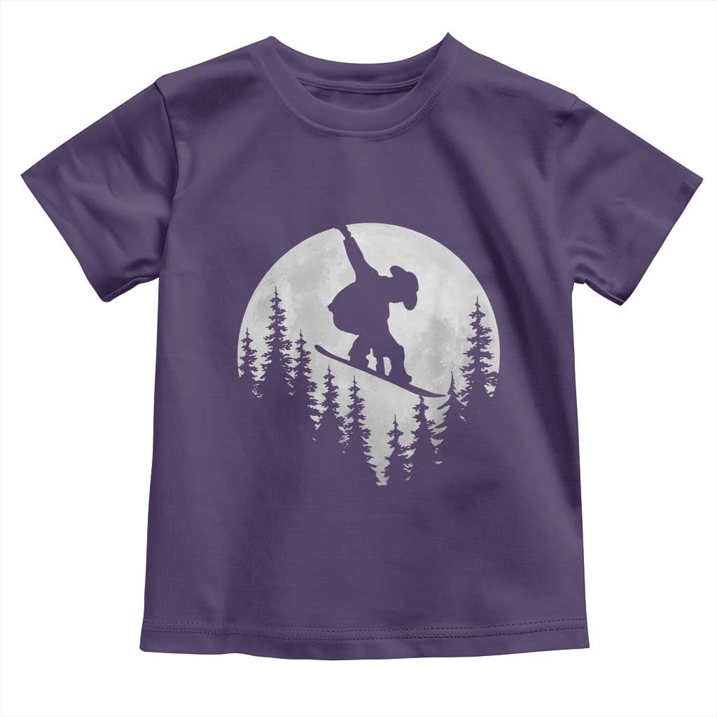 Funny Snowboard Cowboy Moon Snowboarding Winter Sports Toddler T Shirt - Wonder Print Shop