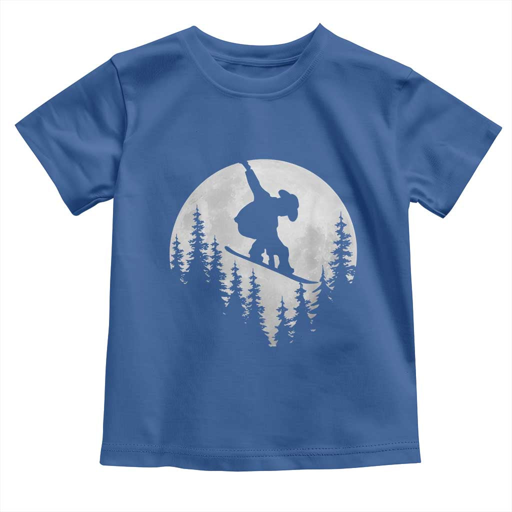 Funny Snowboard Cowboy Moon Snowboarding Winter Sports Toddler T Shirt - Wonder Print Shop