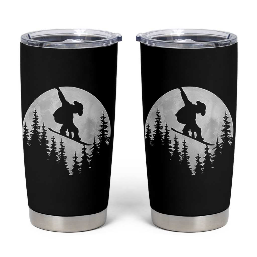Funny Snowboard Cowboy Moon Snowboarding Winter Sports Tumbler Cup - Wonder Print Shop