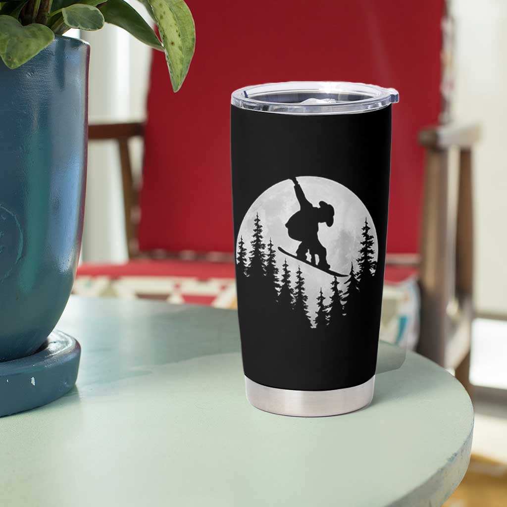 Funny Snowboard Cowboy Moon Snowboarding Winter Sports Tumbler Cup - Wonder Print Shop