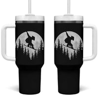 Funny Snowboard Cowboy Moon Snowboarding Winter Sports Tumbler With Handle - Wonder Print Shop