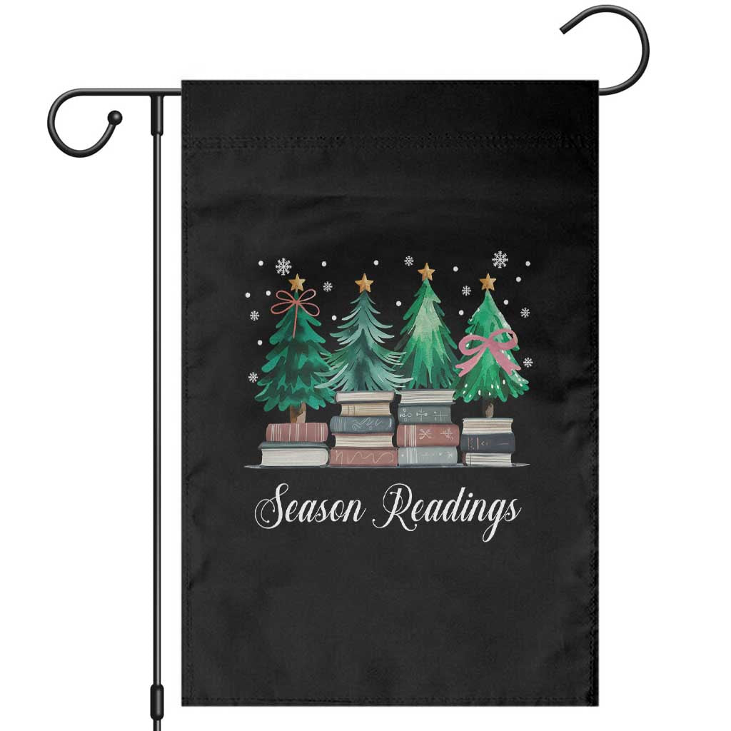 Funny Christmas Book Garden Flag Season Readings Xmas Tree Bookworm Teacher Librarian - Wonder Print Shop