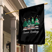 Funny Christmas Book Garden Flag Season Readings Xmas Tree Bookworm Teacher Librarian - Wonder Print Shop