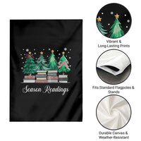 Funny Christmas Book Garden Flag Season Readings Xmas Tree Bookworm Teacher Librarian - Wonder Print Shop