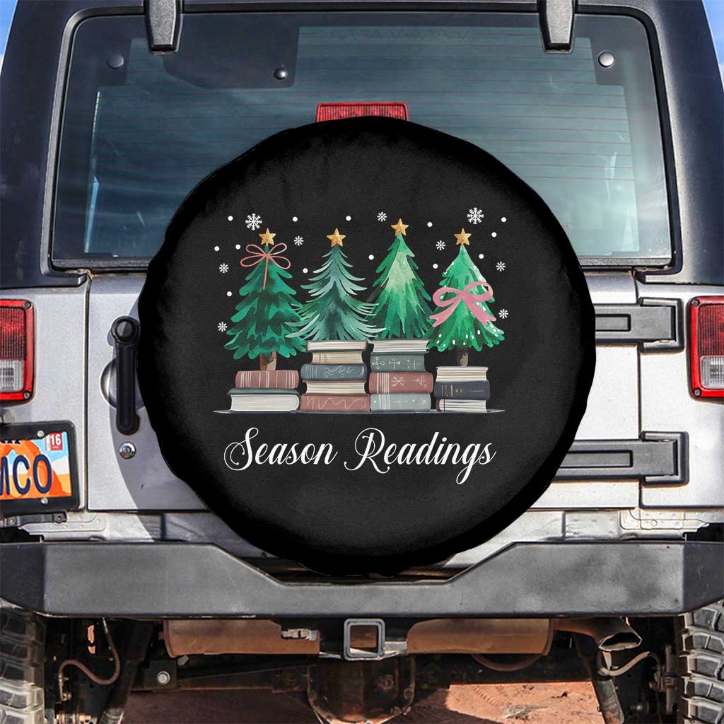 Funny Christmas Book Spare Tire Cover Season Readings Xmas Tree Bookworm Teacher Librarian - Wonder Print Shop