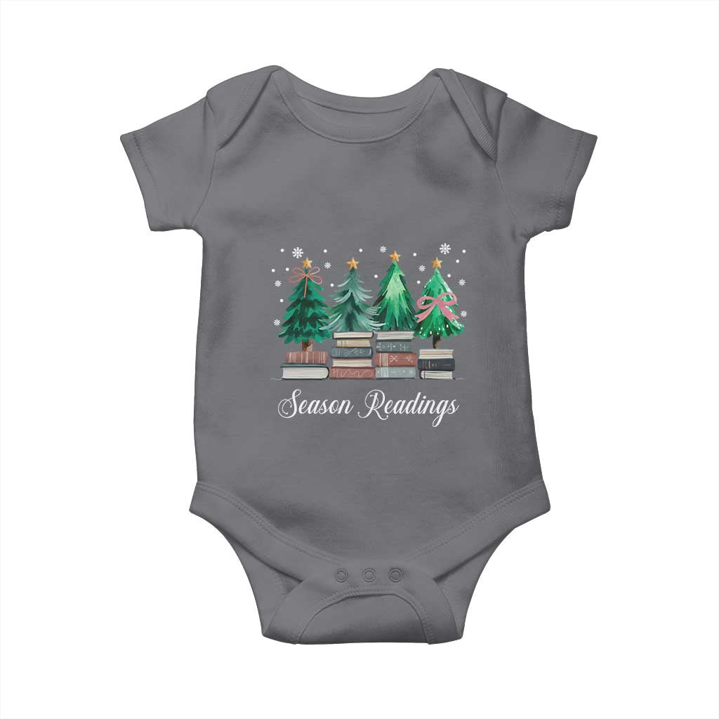 Funny Christmas Book Baby Onesie Season Readings Xmas Tree Bookworm Teacher Librarian - Wonder Print Shop