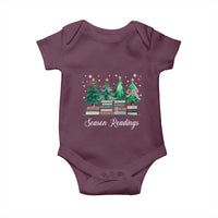 Funny Christmas Book Baby Onesie Season Readings Xmas Tree Bookworm Teacher Librarian - Wonder Print Shop