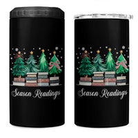 Funny Christmas Book 4 in 1 Can Cooler Tumbler Season Readings Xmas Tree Bookworm Teacher Librarian - Wonder Print Shop