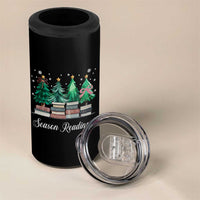 Funny Christmas Book 4 in 1 Can Cooler Tumbler Season Readings Xmas Tree Bookworm Teacher Librarian - Wonder Print Shop