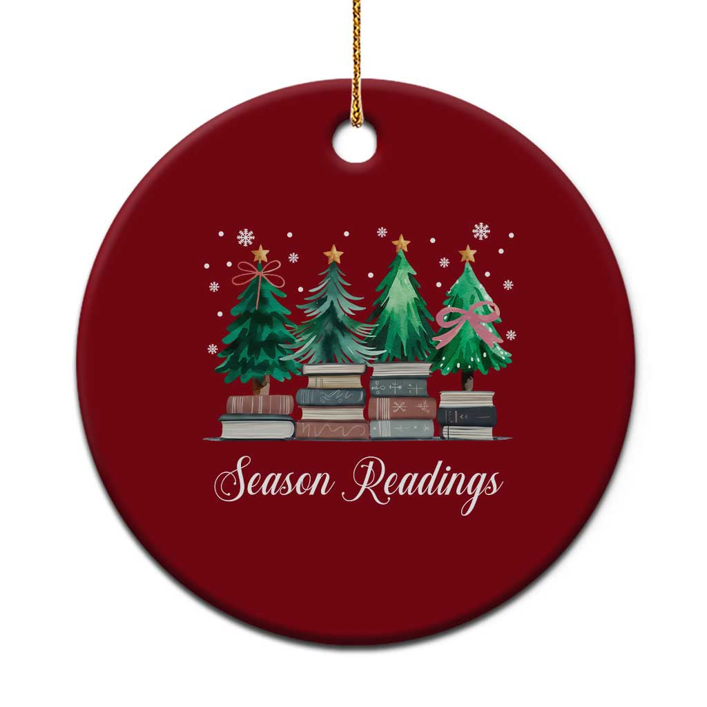 Funny Christmas Book Ceramic Ornament Season Readings Xmas Tree Bookworm Teacher Librarian - Wonder Print Shop