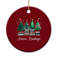 Funny Christmas Book Ceramic Ornament Season Readings Xmas Tree Bookworm Teacher Librarian - Wonder Print Shop