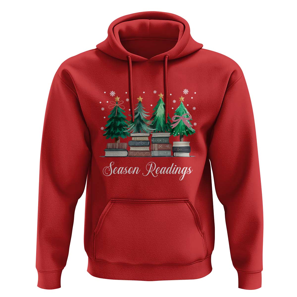 Funny Christmas Book Hoodie Season Readings Xmas Tree Bookworm Teacher Librarian - Wonder Print Shop