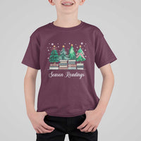 Funny Christmas Book T Shirt For Kid Season Readings Xmas Tree Bookworm Teacher Librarian - Wonder Print Shop