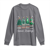 Funny Christmas Book Long Sleeve Shirt Season Readings Xmas Tree Bookworm Teacher Librarian - Wonder Print Shop