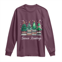Funny Christmas Book Long Sleeve Shirt Season Readings Xmas Tree Bookworm Teacher Librarian - Wonder Print Shop