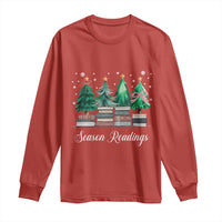 Funny Christmas Book Long Sleeve Shirt Season Readings Xmas Tree Bookworm Teacher Librarian - Wonder Print Shop