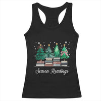 Funny Christmas Book Racerback Tank Top Season Readings Xmas Tree Bookworm Teacher Librarian - Wonder Print Shop