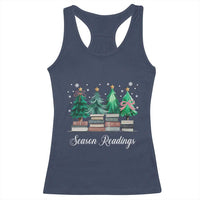Funny Christmas Book Racerback Tank Top Season Readings Xmas Tree Bookworm Teacher Librarian - Wonder Print Shop