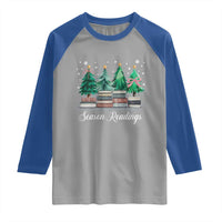 Funny Christmas Book Raglan Shirt Season Readings Xmas Tree Bookworm Teacher Librarian - Wonder Print Shop