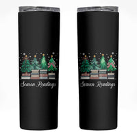 Funny Christmas Book Skinny Tumbler Season Readings Xmas Tree Bookworm Teacher Librarian - Wonder Print Shop