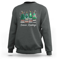 Funny Christmas Book Sweatshirt Season Readings Xmas Tree Bookworm Teacher Librarian - Wonder Print Shop