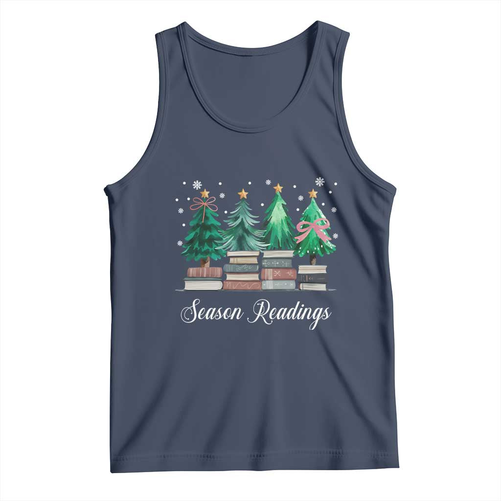 Funny Christmas Book Tank Top Season Readings Xmas Tree Bookworm Teacher Librarian - Wonder Print Shop