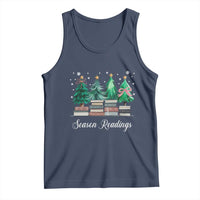 Funny Christmas Book Tank Top Season Readings Xmas Tree Bookworm Teacher Librarian - Wonder Print Shop