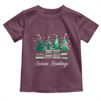 Funny Christmas Book Toddler T Shirt Season Readings Xmas Tree Bookworm Teacher Librarian - Wonder Print Shop