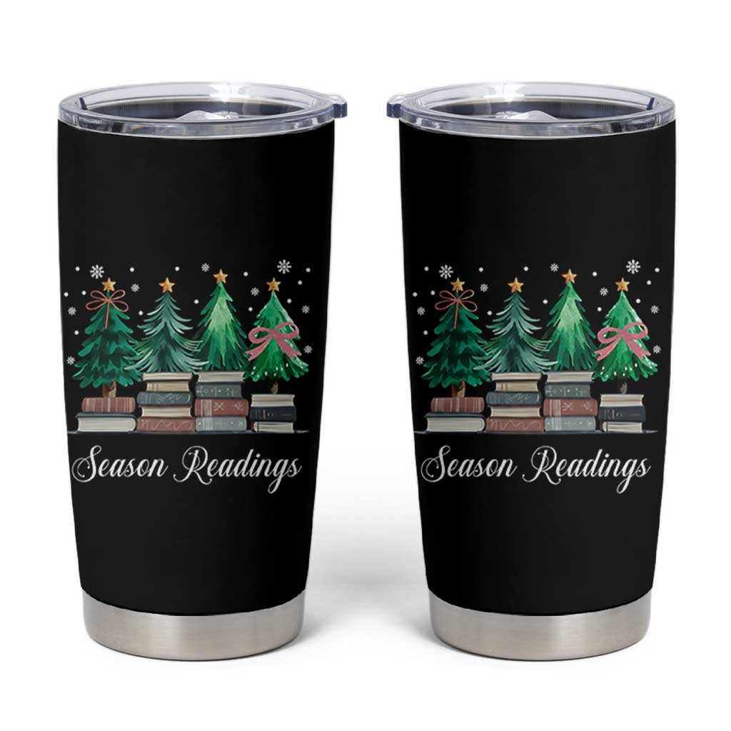 Funny Christmas Book Tumbler Cup Season Readings Xmas Tree Bookworm Teacher Librarian - Wonder Print Shop