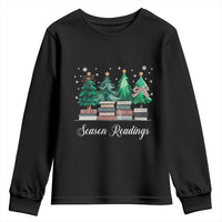 Funny Christmas Book Youth Sweatshirt Season Readings Xmas Tree Bookworm Teacher Librarian - Wonder Print Shop