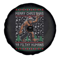 Merry Christmas Ya Filthy Humans Bigfoot Spare Tire Cover Funny Xmas Sasquatch - Wonder Print Shop