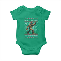 Merry Christmas Ya Filthy Humans Bigfoot Baby Onesie Funny Xmas Sasquatch - Wonder Print Shop