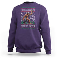 Merry Christmas Ya Filthy Humans Bigfoot Sweatshirt Funny Xmas Sasquatch - Wonder Print Shop