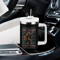 Merry Christmas Ya Filthy Humans Bigfoot Tumbler With Handle Funny Xmas Sasquatch - Wonder Print Shop