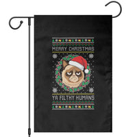 Merry Christmas Ya Filthy Humans Cat Garden Flag Funny Xmas Grumpy Cat - Wonder Print Shop