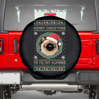 Merry Christmas Ya Filthy Humans Cat Spare Tire Cover Funny Xmas Grumpy Cat - Wonder Print Shop